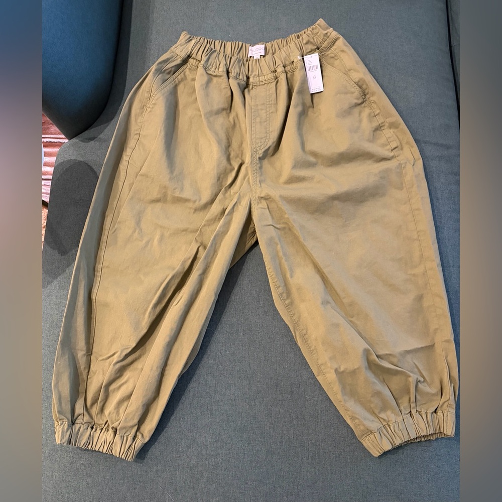Anthropologie Pilcro Cotton Linen Cropped Barrel Joggers, XS, NWT - Picture 6 of 9